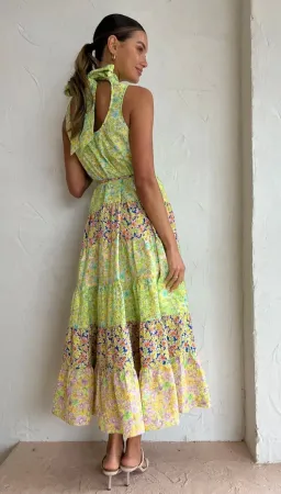 Alemais Daisy Spliced Midi Dress Multi Floral Size 10 for rent on The Volte - image 4