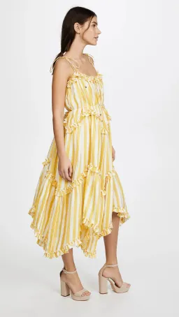 Zimmermann Lumino Floating Stripe Dress Yellow Size 6 for rent on The Volte - image 2