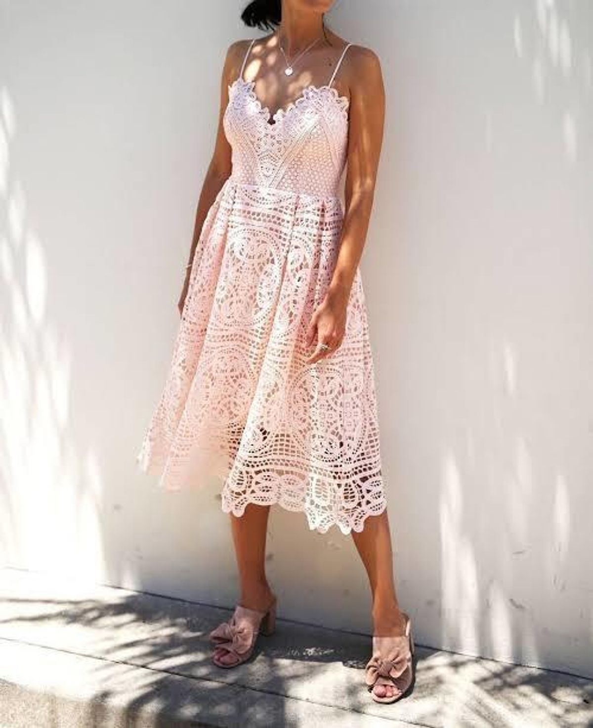 Seed Heritage Broderie Lace Dress Pink Size 10 for rent on The Volte - main image