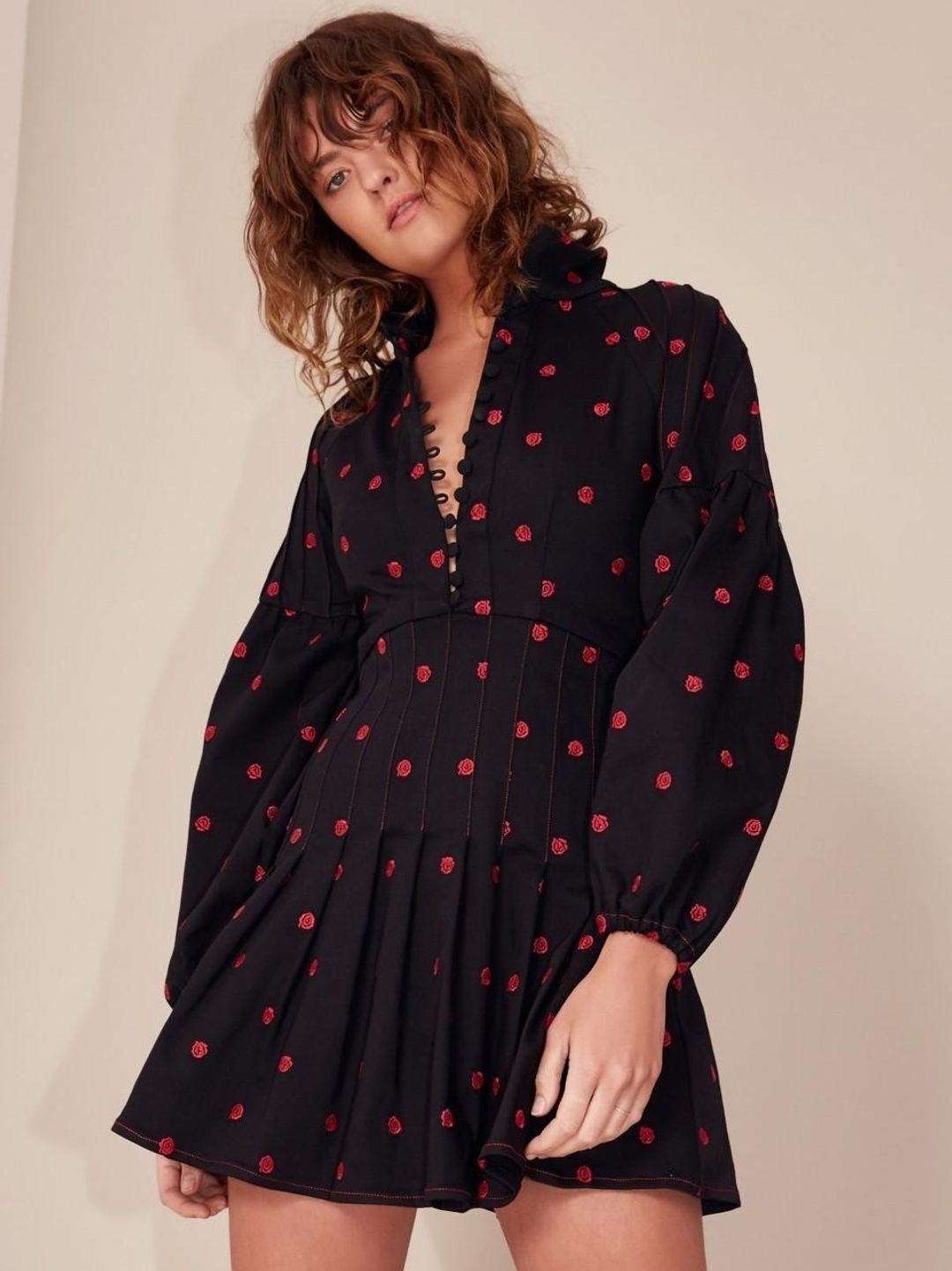 C/MEO Collective- Harmonious Long Sleeve Dress Black Size 10 for rent on The Volte - main image