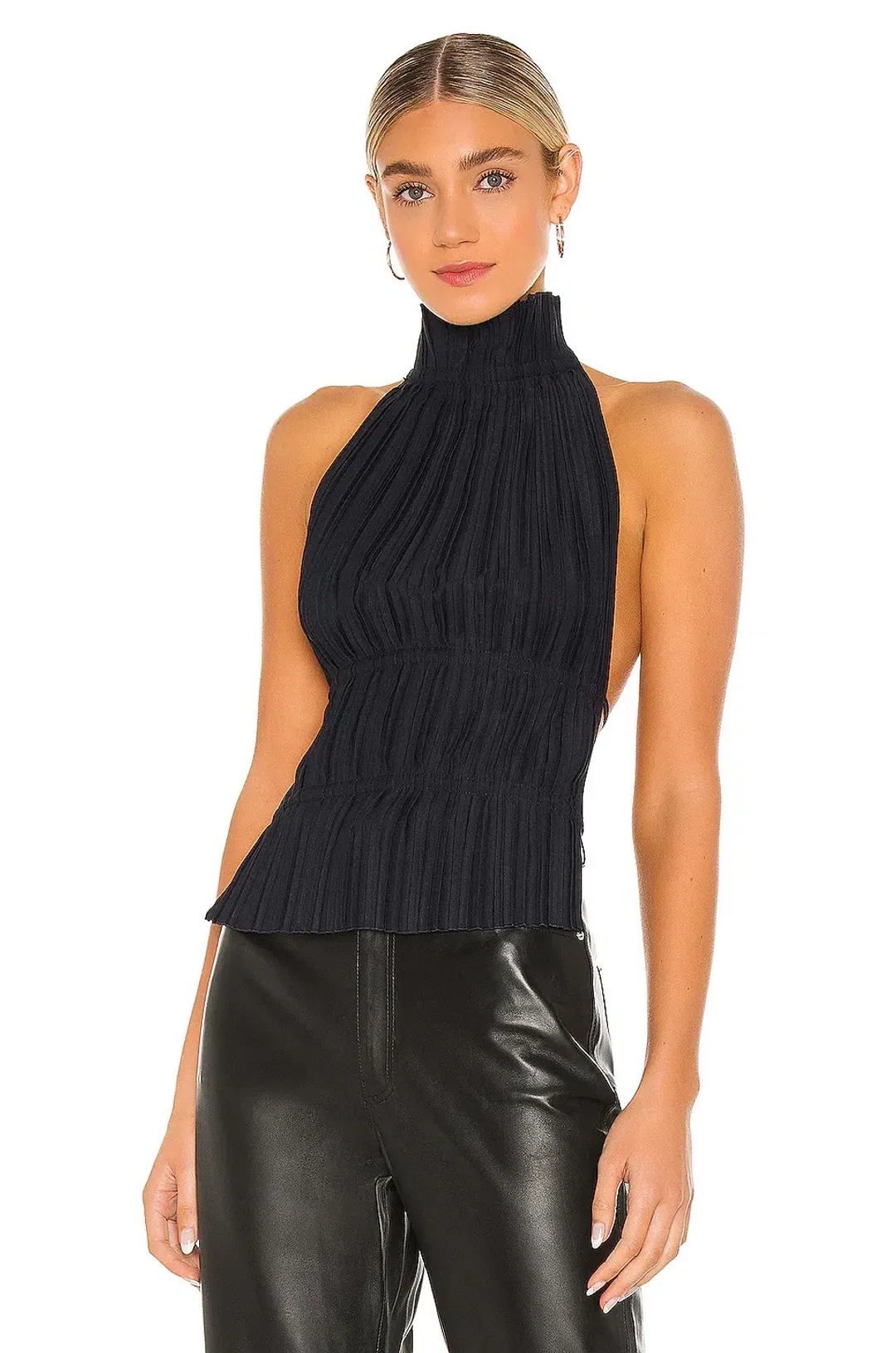 Dion Lee Channel Pleat Top Black Size AU 8 for rent on The Volte - main image