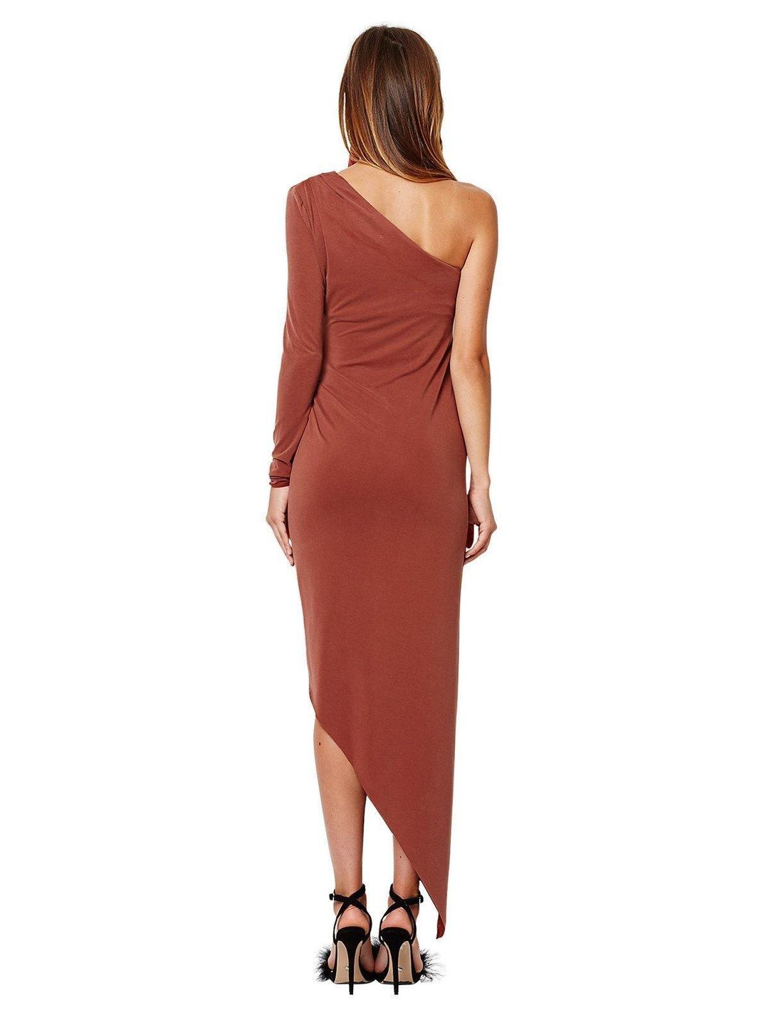 Bec & Bridge Audrey Asymm Dress Brown Size 10 for rent on The Volte - main image
