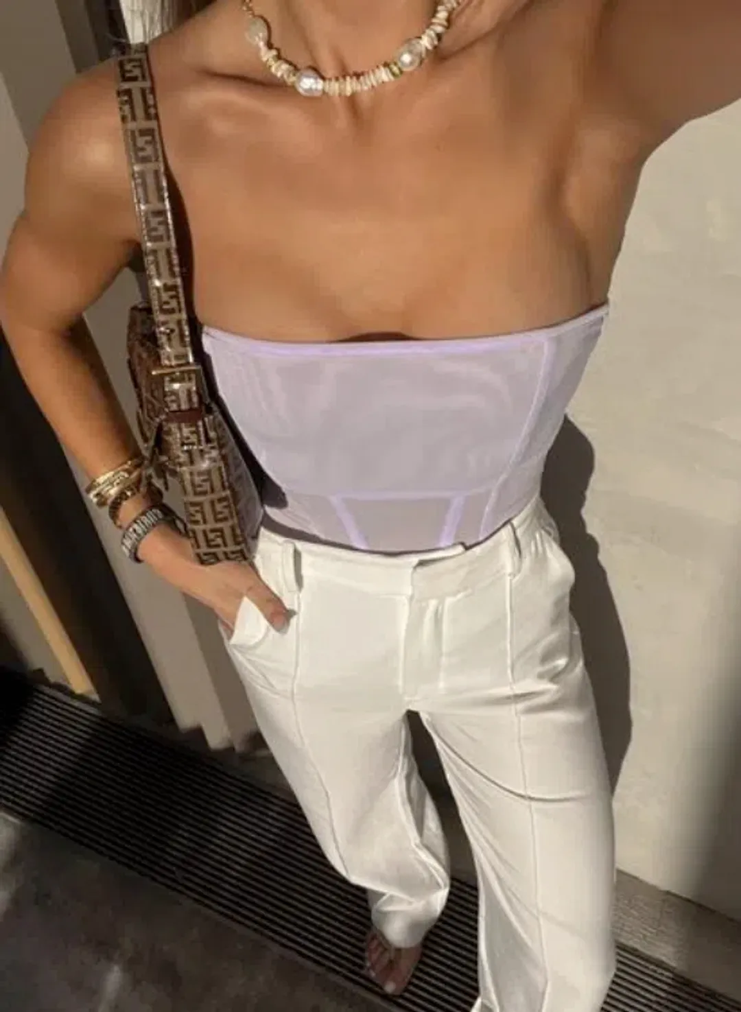 Viktoria and Woods Rome Bustier Corset Top Lilac Purple Size AU 8 for rent on The Volte - main image