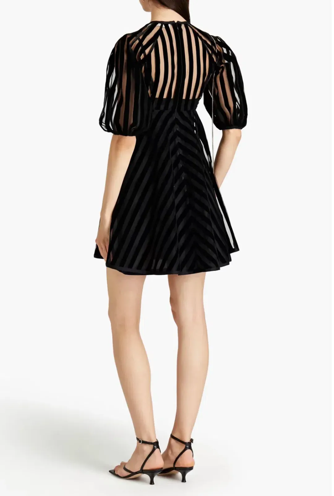 Zimmermann Flocked Tulle Mini Dress Black Size 8 for rent on The Volte - main image