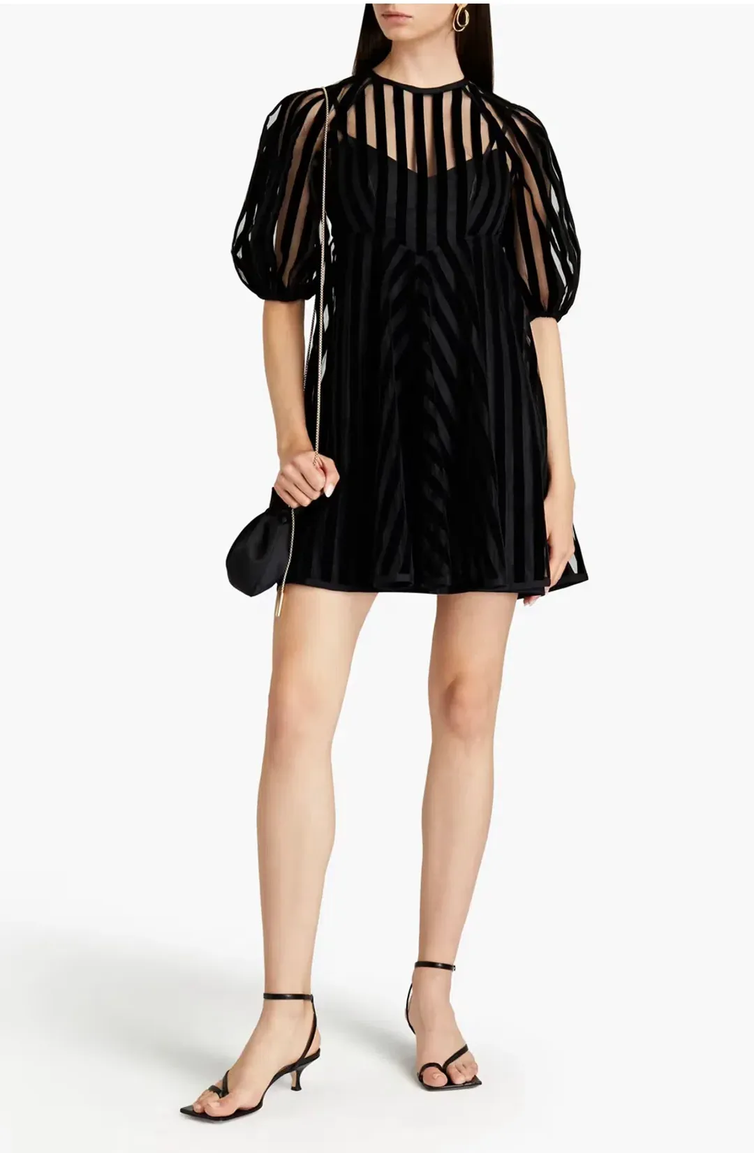 Zimmermann Flocked Tulle Mini Dress Black Size 8 for rent on The Volte - main image