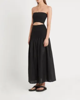 Sir the Label Madelyn Strapless Midi Dress Black Size 0 / Au 6 for rent on The Volte - image 1