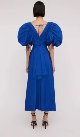 Scanlan Theodore Parachute Gather Sleeve Dress Blue Size 10 / M for rent on The Volte - image 2