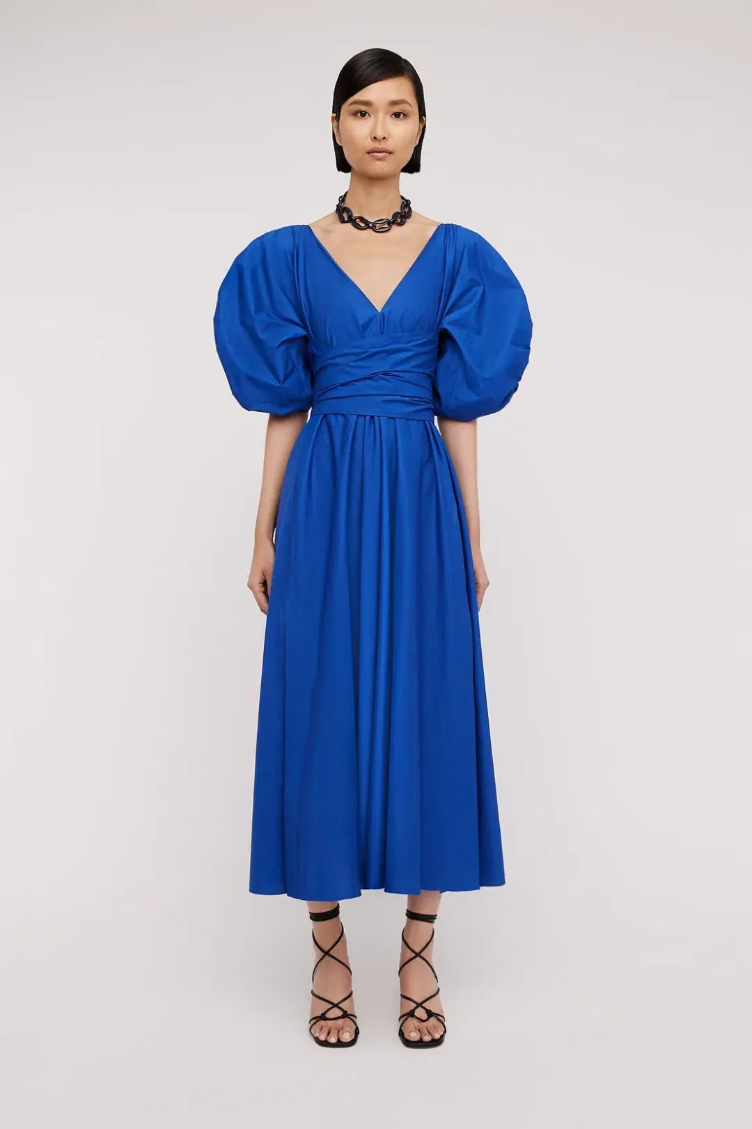 Scanlan Theodore Parachute Gather Sleeve Dress Blue Size 10 / M for rent on The Volte - main image