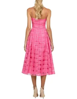 Bariano Kora V Neck Aline Midi Dress in Barbie Pink Size 10 for rent on The Volte - image 3