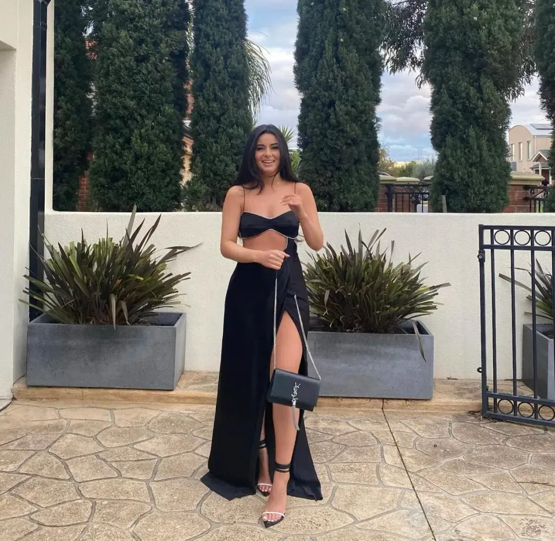 Michael Lo Sordo Symic Crystalline Luna Dress Black Size 6 for rent on The Volte - main image