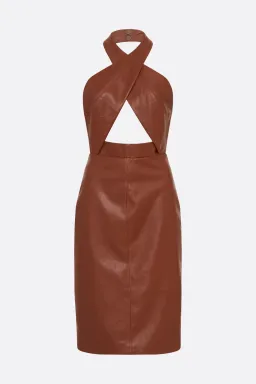 Manning Cartell Ginger Snaps Halter Midi Dress Dark Brown Size 6 / XS for rent on The Volte - image 4