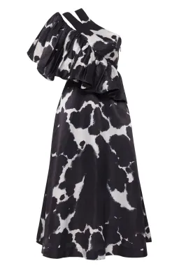 Aje Oxidised One Shoulder Gown Print Size 8  for rent on The Volte - image 7