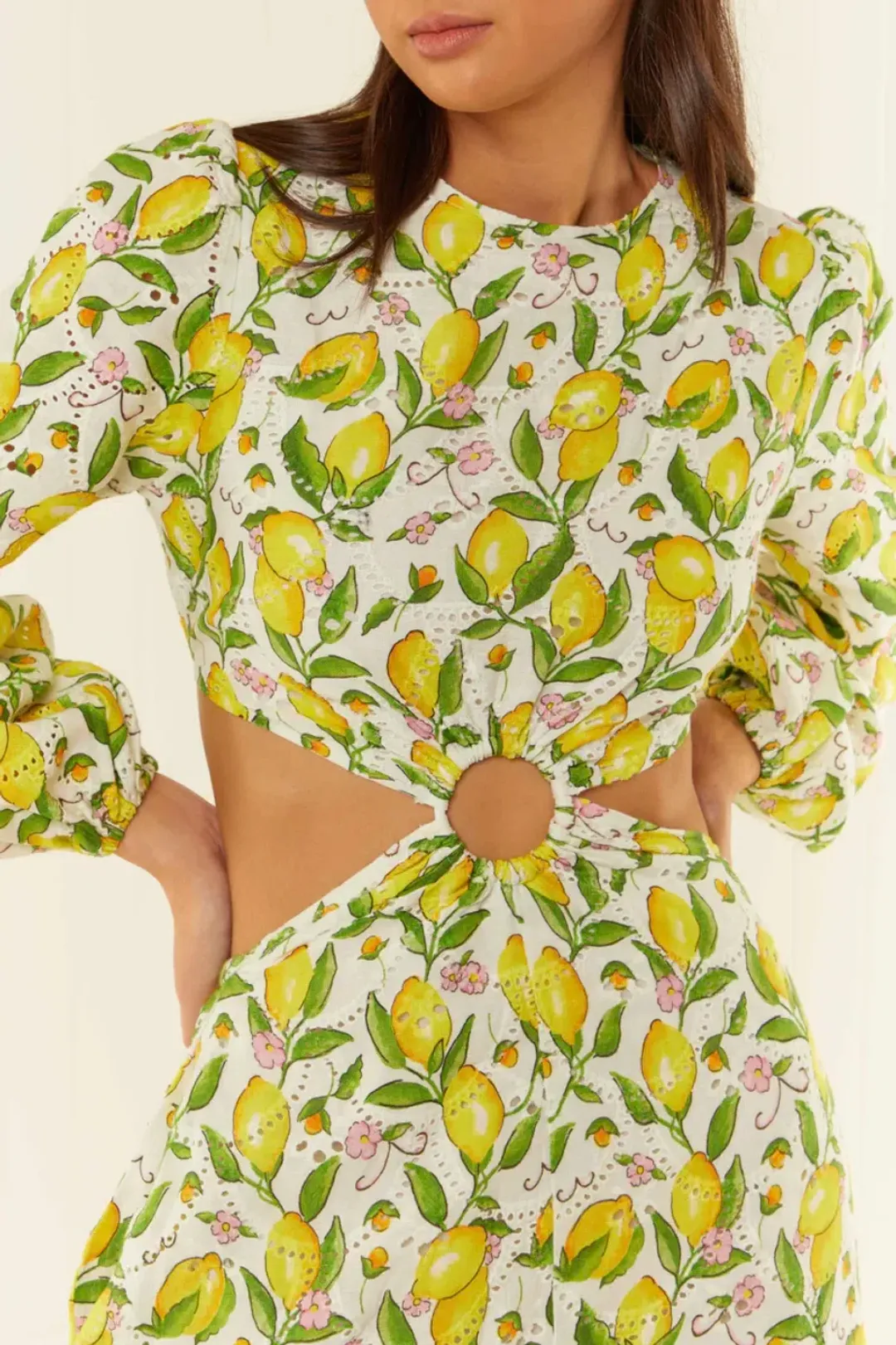 Palm Noosa Domino Dress Lemons Print Size 8  for rent on The Volte - main image
