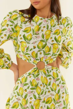 Palm Noosa Domino Dress Lemons Print Size 8  for rent on The Volte - image 2