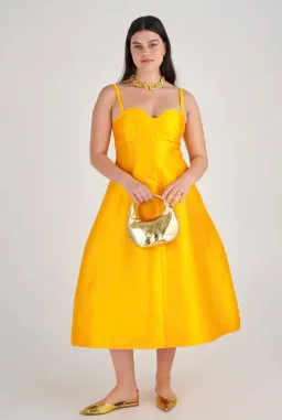 Oroton Sculptured Bodice Dress Marigold Size 10 for rent on The Volte - image 4