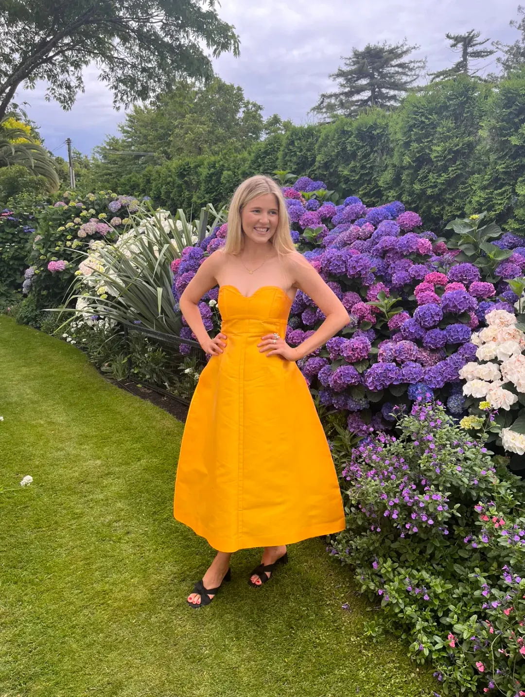 Oroton Sculptured Bodice Dress Marigold Size 10 for rent on The Volte - main image