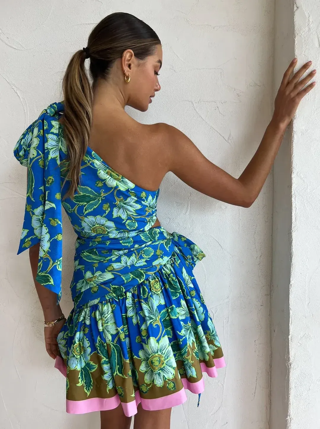 Alemais Winnie One Shoulder Mini Dress in Cobalt Size 8  for rent on The Volte - main image