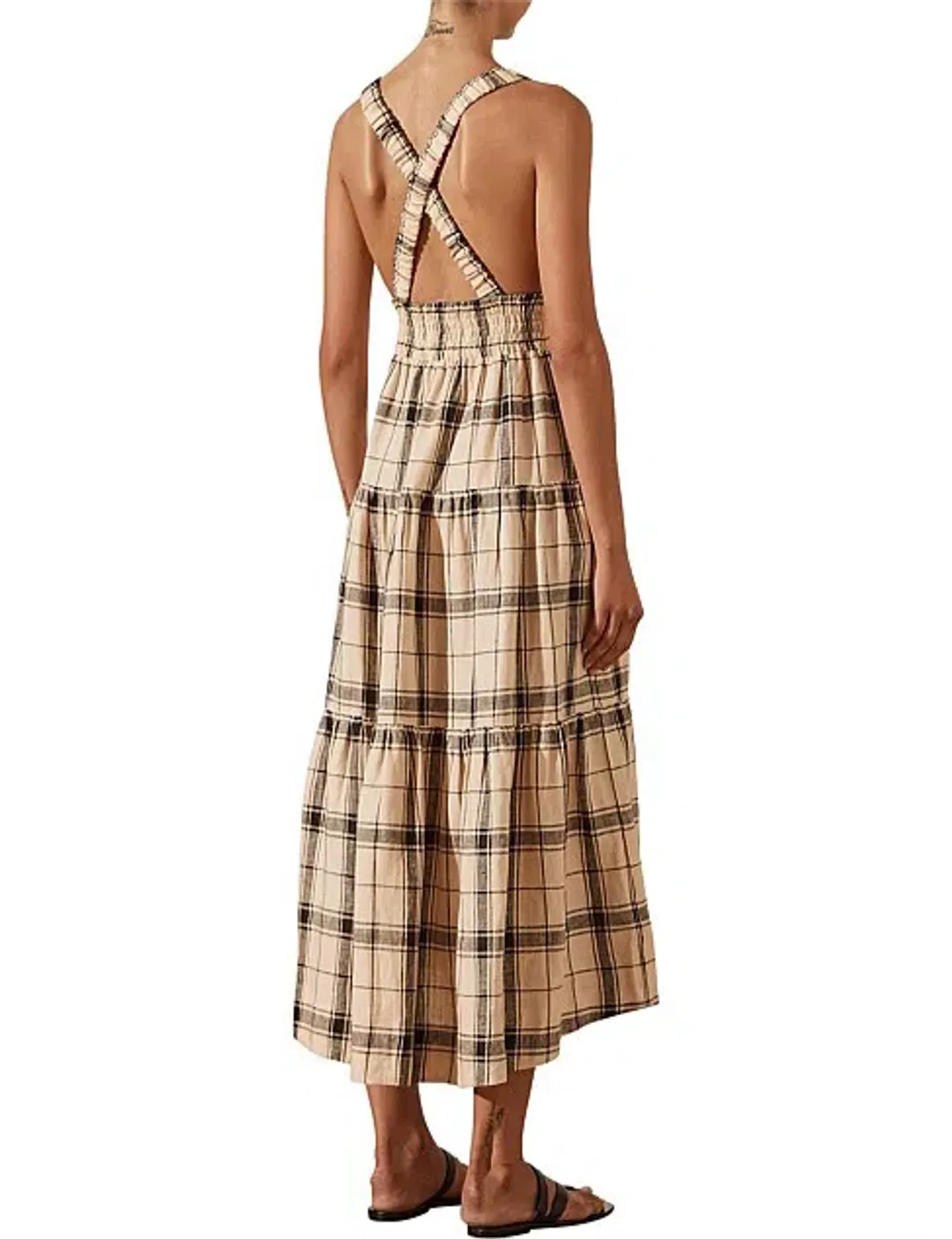 Shona Joy Indra Plunged Crossback Midi Dress Print Size 6 for rent on The Volte - main image