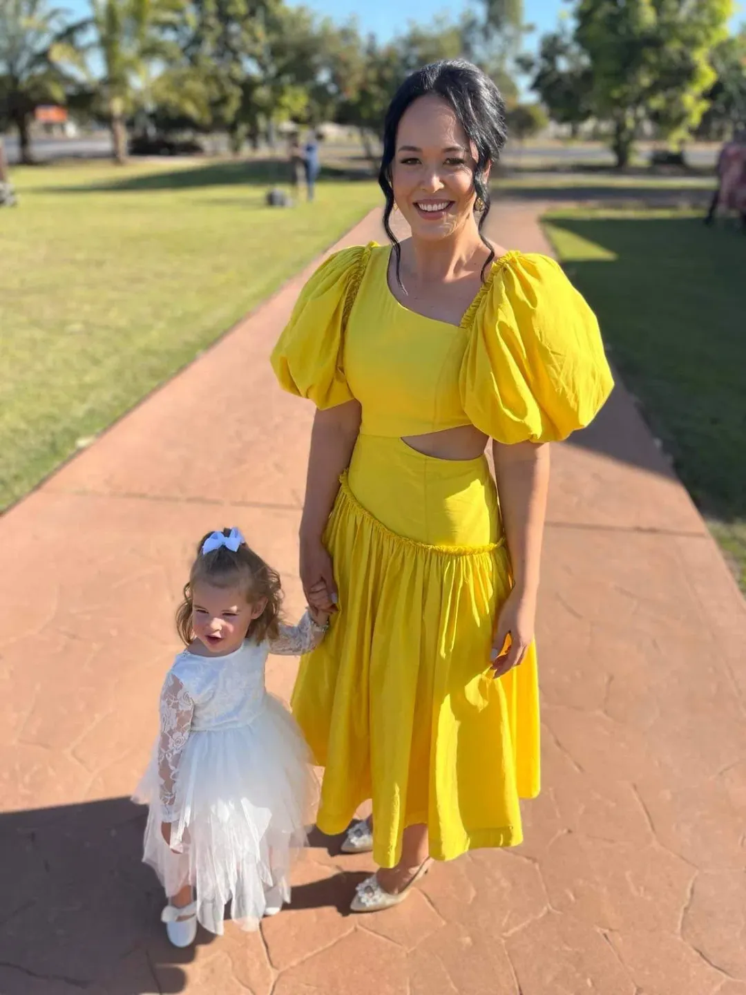 Aje Chateau Cut Out Midi Dress Yellow Size 12 / L for rent on The Volte - main image