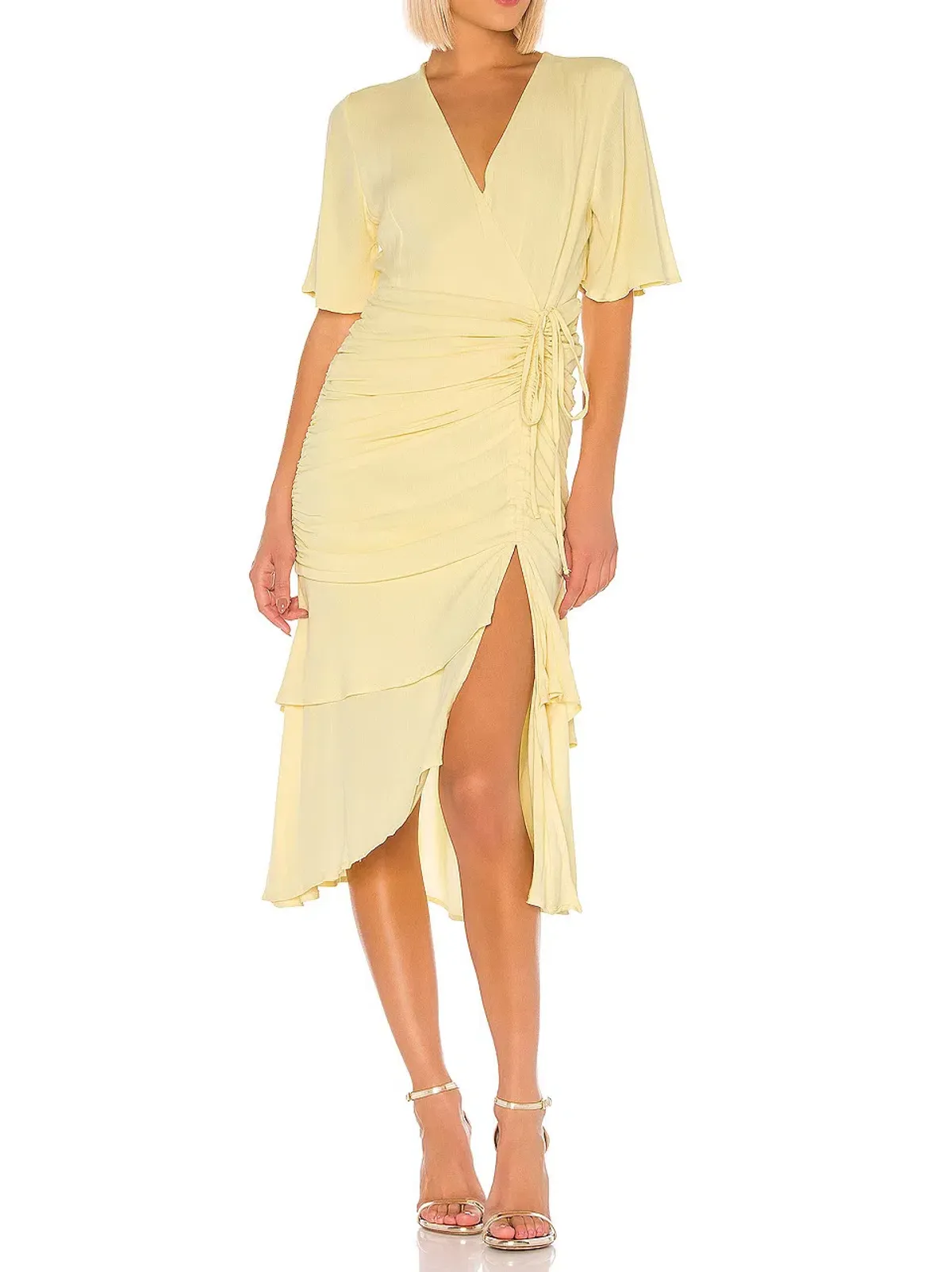 Aeryne Liotia Midi Dress Yellow Size 10 for rent on The Volte - main image