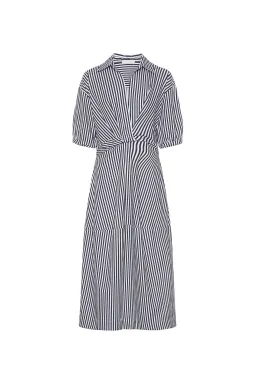 Camilla and Mark Flynn Cocoon Dress in Navy/White Stripe Size 14 for rent on The Volte - image 3