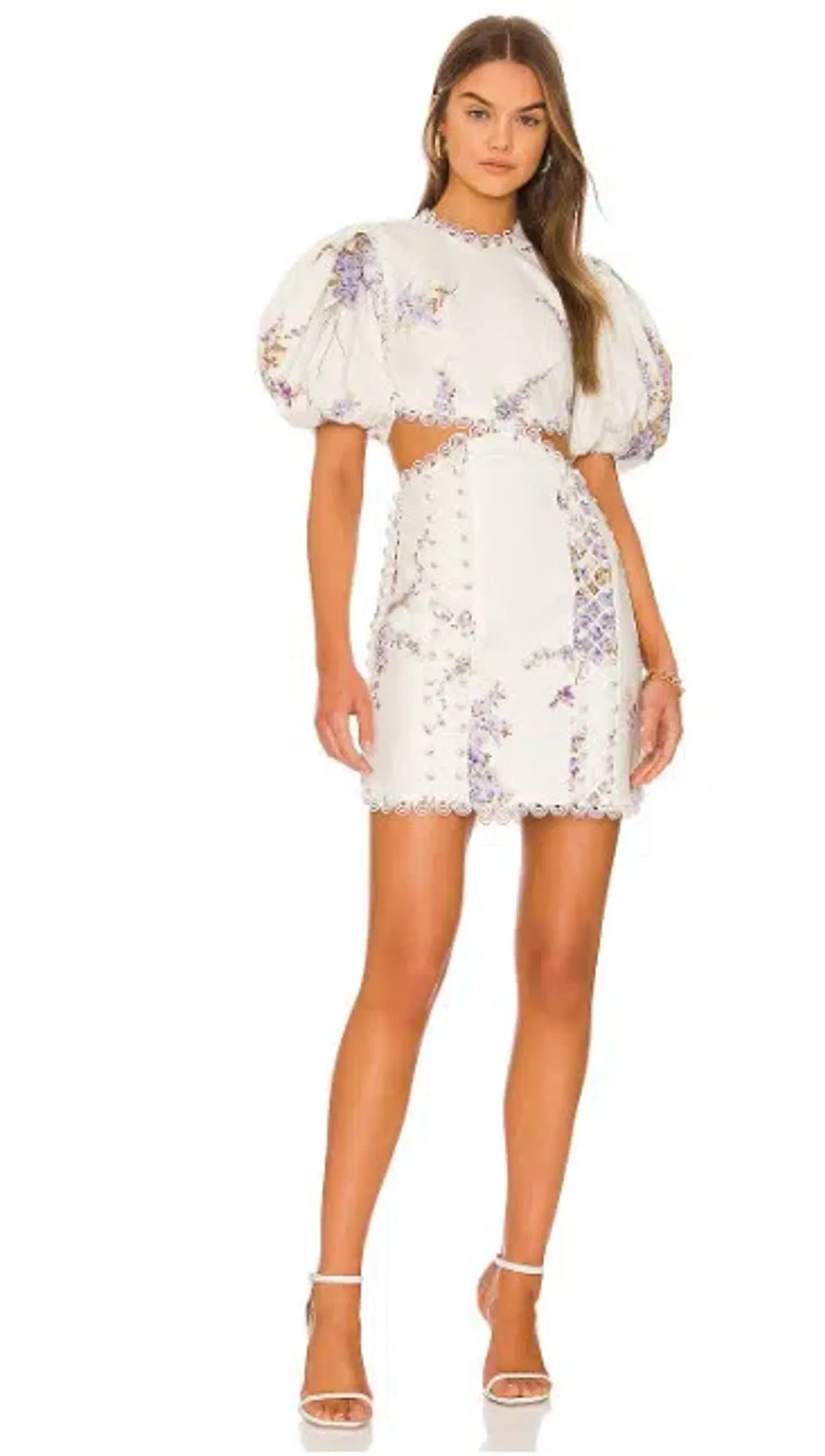 Zimmermann Jude Cut Out Mini Dress Floral Size 2/ Au 12 for rent on The Volte - main image