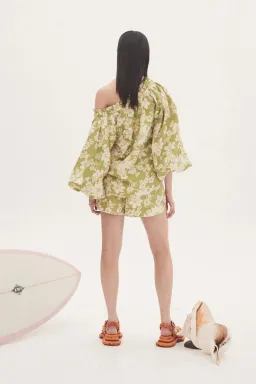 Alemais Leisa Off Shoulder Blouse & Short Set Floral Size 14 for rent on The Volte - image 3