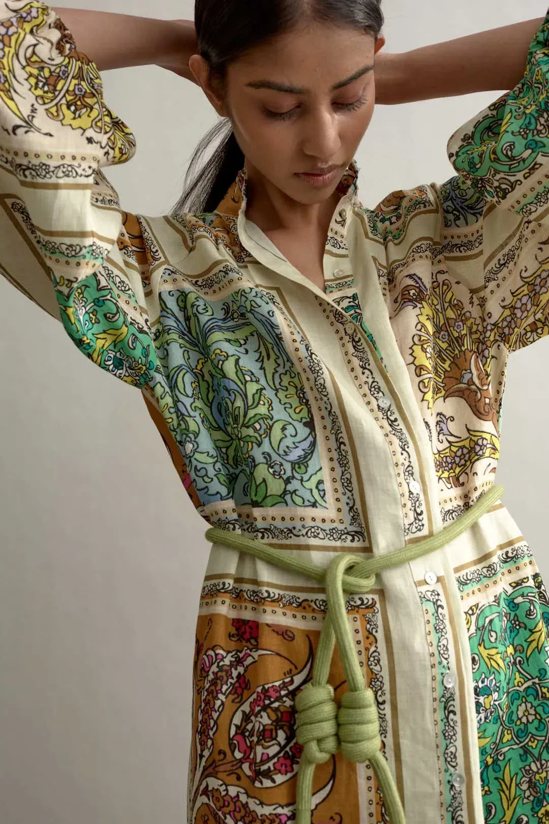 Alemais Delphine Shirt Dress Multi Size 8 for rent on The Volte - main image