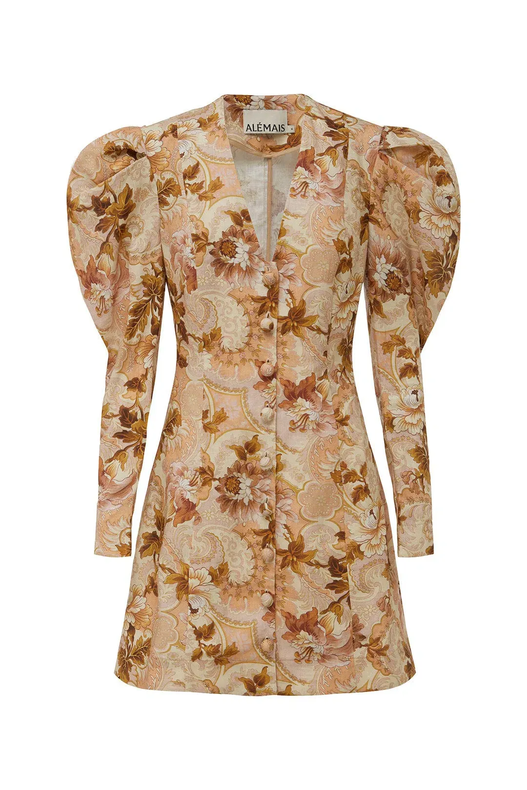 Alemais Phillipa Puff Sleeve Mini Dress Print Size 8 for rent on The Volte - main image