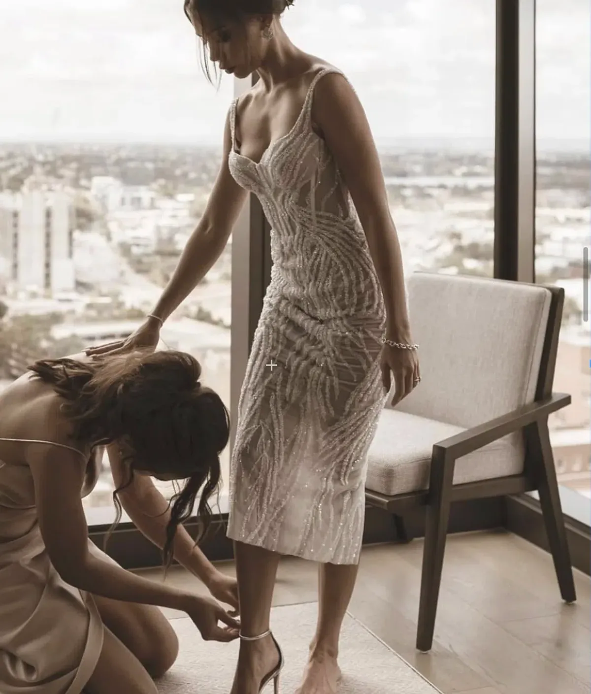 Pallas Couture Midi dress - Diorella Midi Dress Lace Size 8 for rent on The Volte - main image