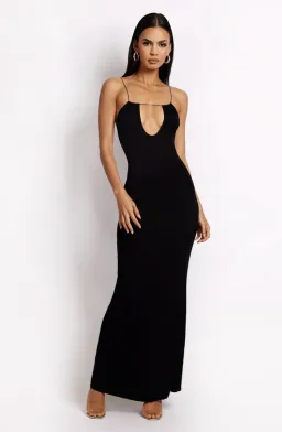 Meshki Kirsty Strappy Circle Cutout Maxi Dress Black Size 8  for rent on The Volte - image 1