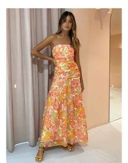 Issy Isles Dress in Aloha Orange Size AU 6 for rent on The Volte - image 1