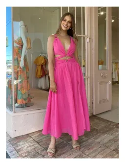 Issy Hoops Dress in Blossom Pink Size AU 6 for rent on The Volte - image 1