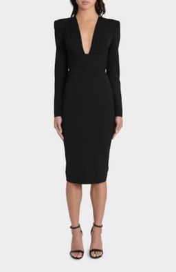 Alex Perry Black Maura V Pencil Dress Size 10 for rent on The Volte - image 2