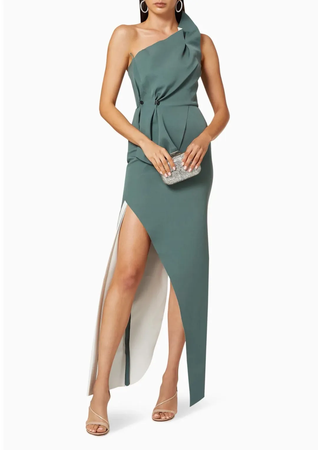 Rachel Gilbert Carmine Gown Fern Green Size AU 10 for rent on The Volte - main image