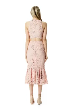 Lover Harmony Cut Out Midi Dress Pink Size 10 for rent on The Volte - image 3