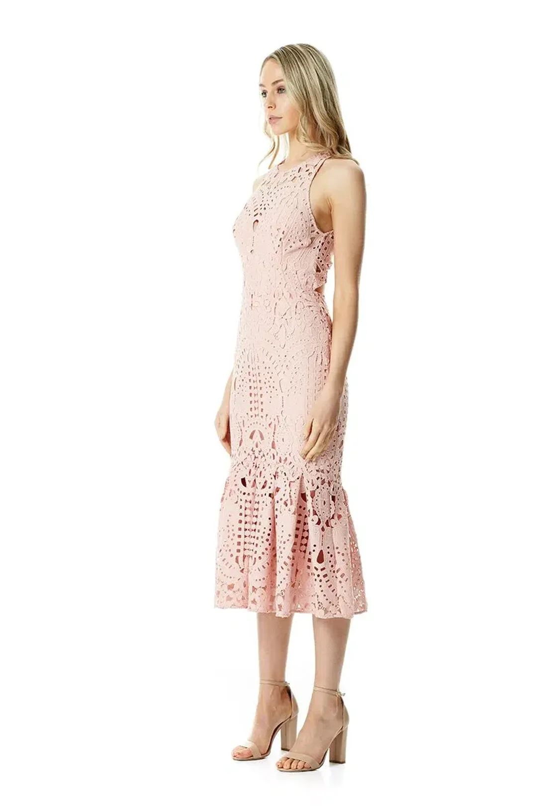 Lover Harmony Cut Out Midi Dress Pink Size 10 for rent on The Volte - main image