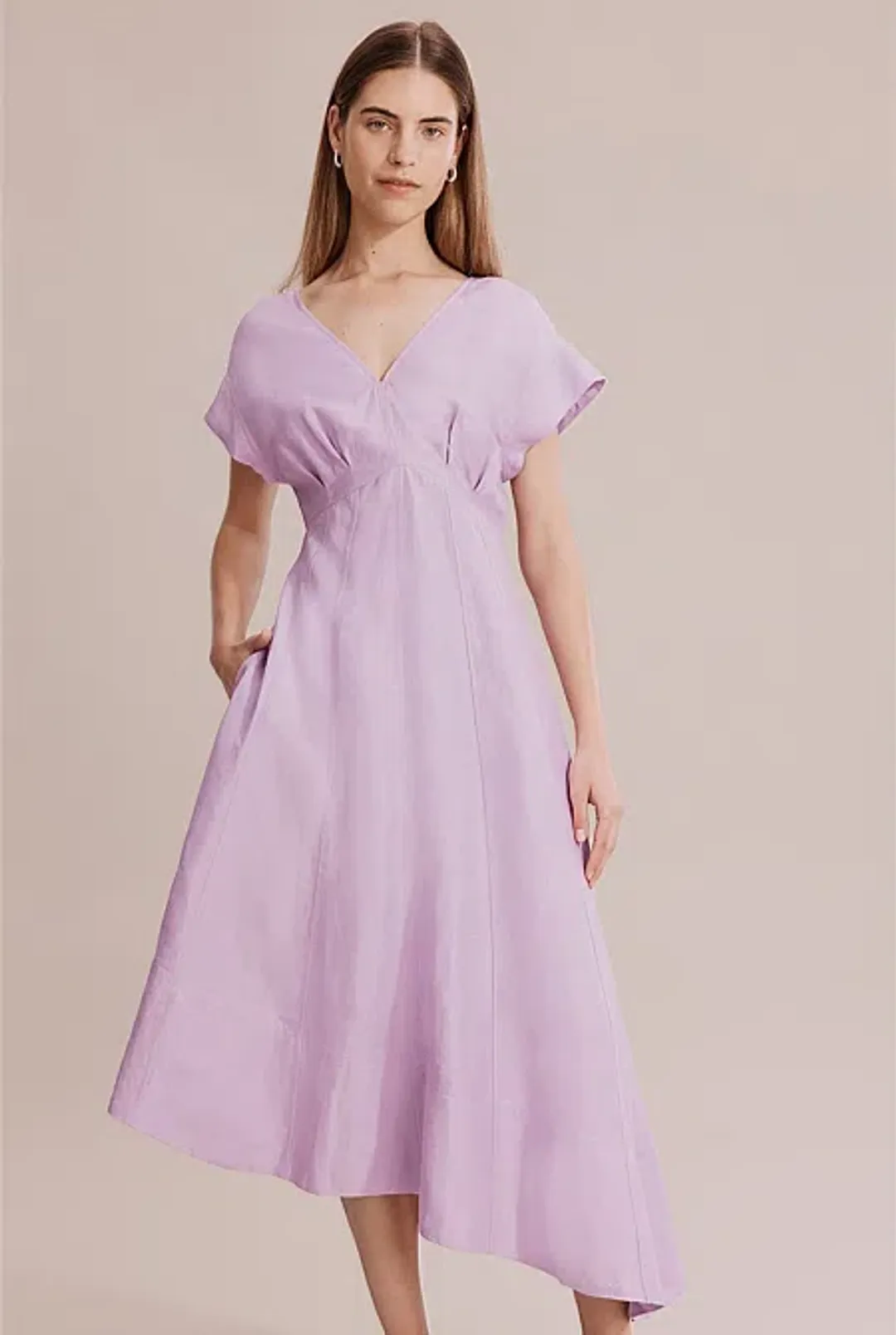 Country Road Panelled Midi Dress Lilac Size 8 for rent on The Volte - main image