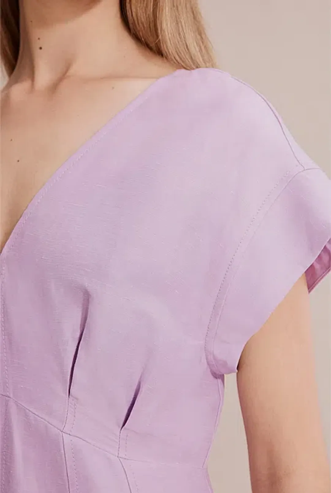 Country Road Panelled Midi Dress Lilac Size 8 for rent on The Volte - main image