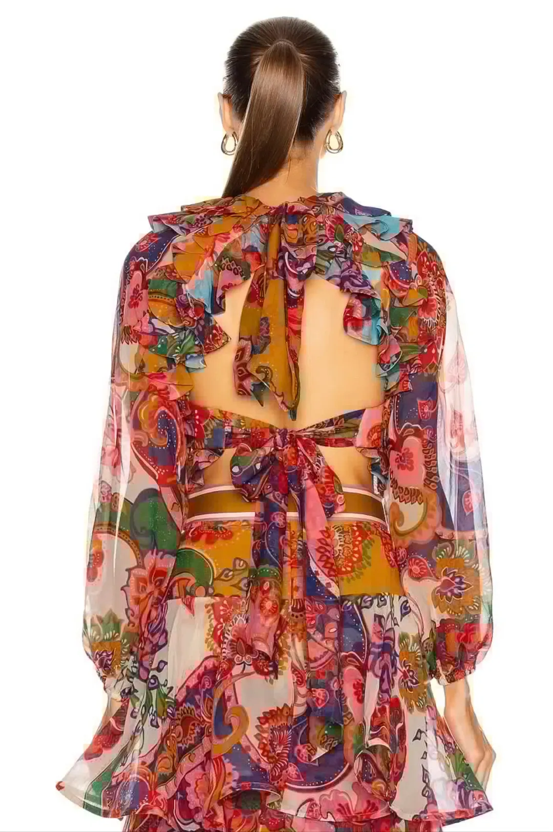 Zimmermann Lovestruck Ruffle Top & Frill Skirt Set Floral Size 3/AU 14 for rent on The Volte - main image