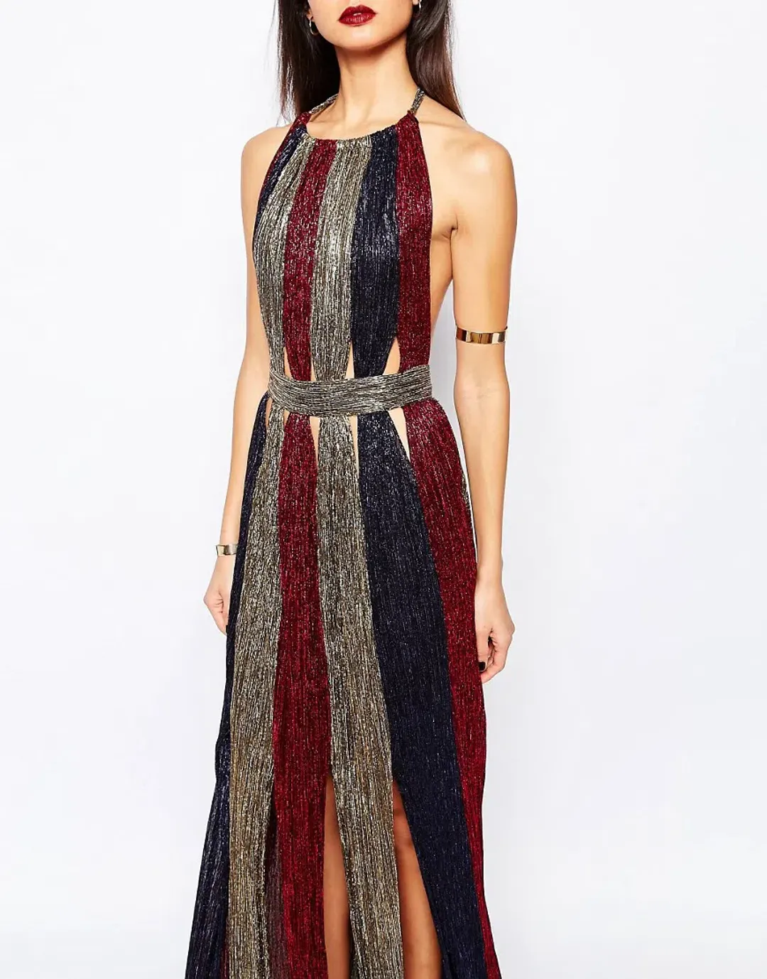 Bec & Bridge Santal Sparkle Metallic Maxi Dress Multi Size 10 for rent on The Volte - main image