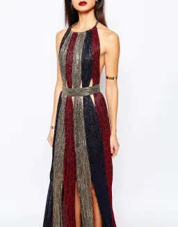 Bec & Bridge Santal Sparkle Metallic Maxi Dress Multi Size 10 for rent on The Volte - image 2