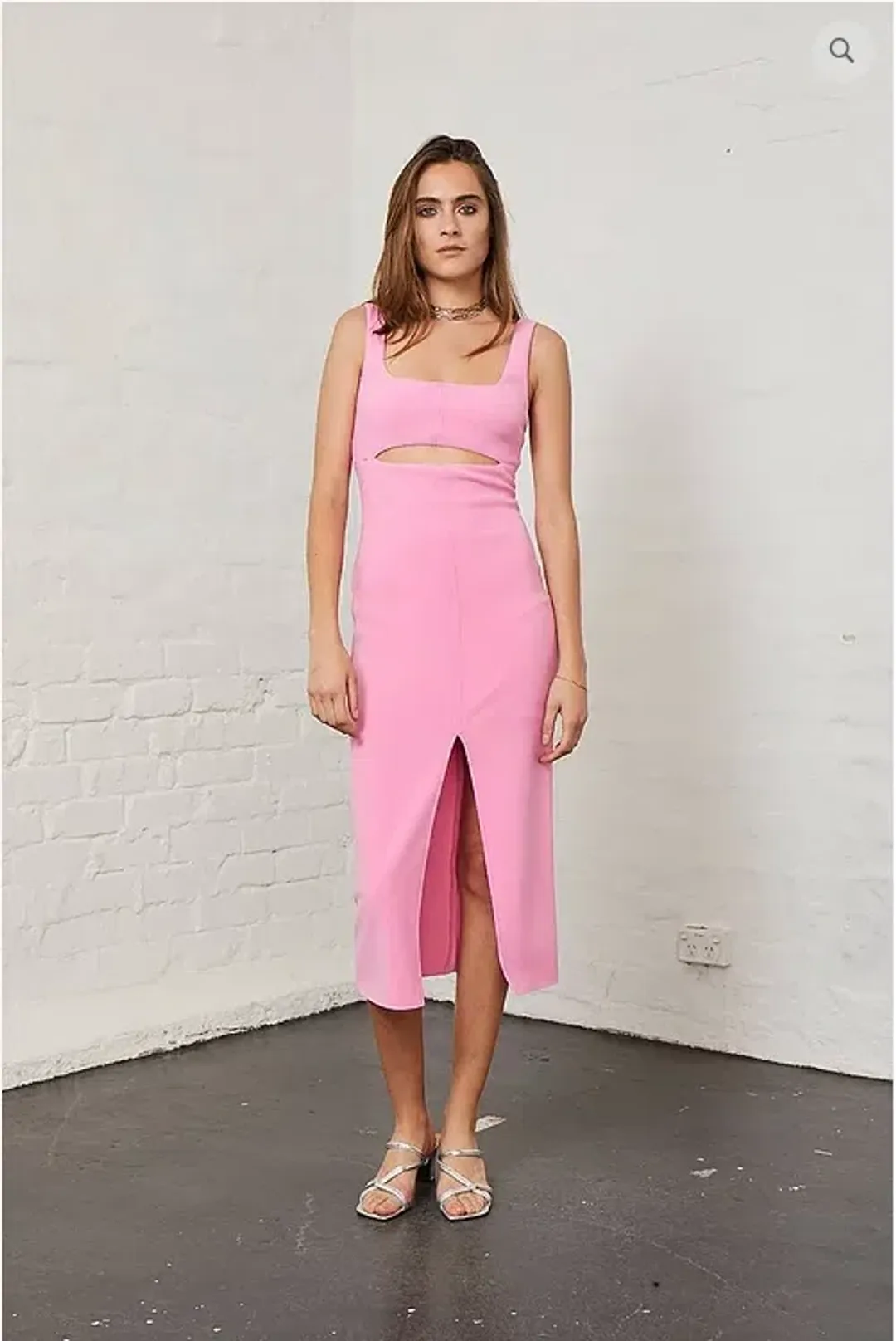 Bec & Bridge Margaux Mouth Midi Dress Pink Size 8 for rent on The Volte - main image