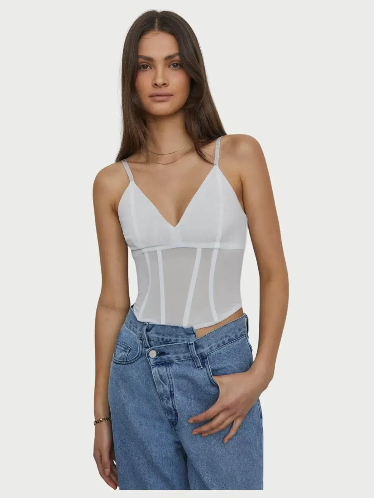 Viktoria and Woods Omega Bustier White Size 0/Au 6  for rent on The Volte - main image