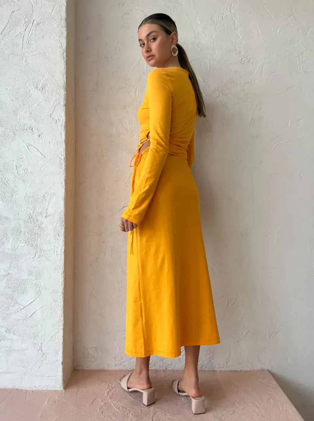 Camilla And Marc Alexandre Midi Dress Marigold Size 10  for rent on The Volte - main image