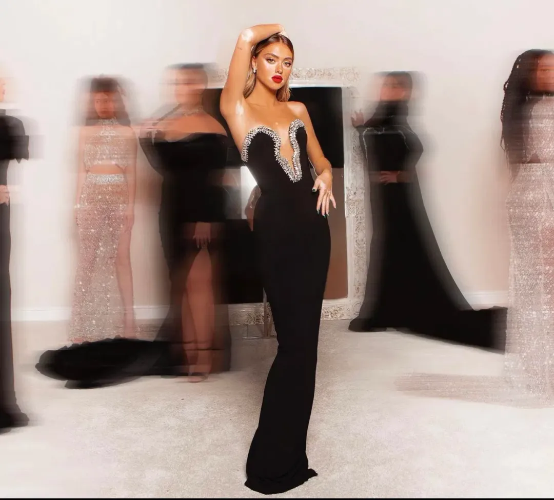 Albina Dyla Classica Gown Black Size 8  for rent on The Volte - main image