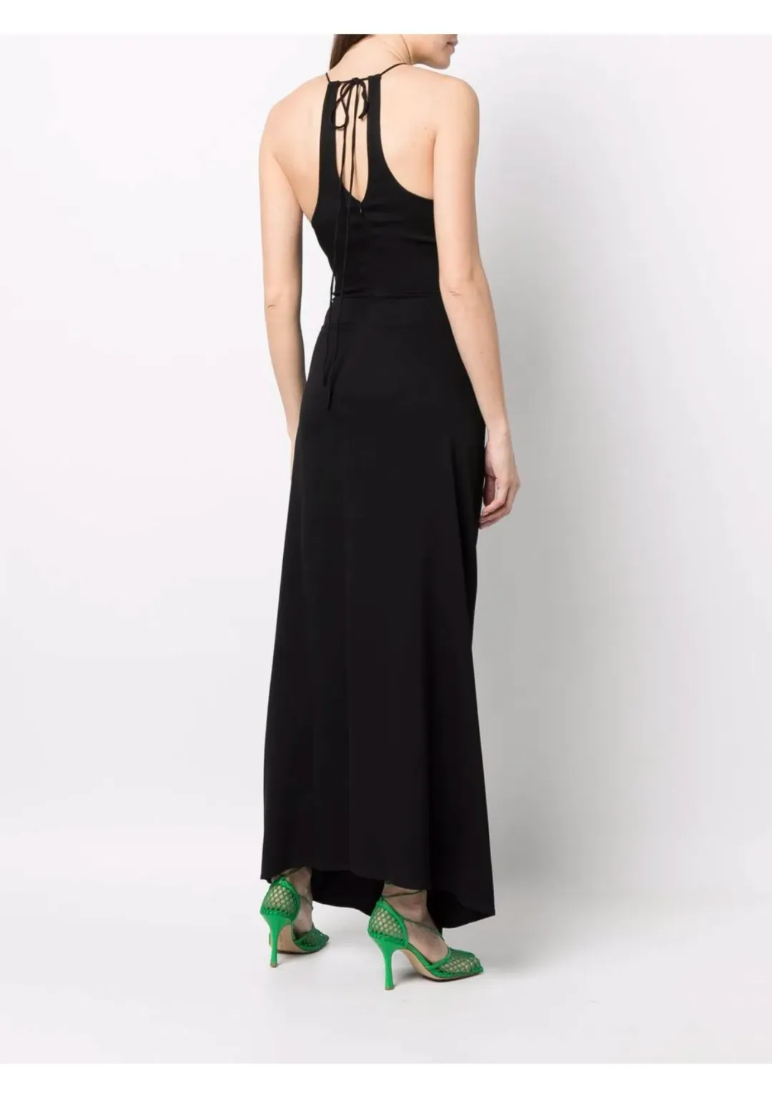 Christopher Esber Lattice Waist Tie Dress Black Size 12 for rent on The Volte - main image