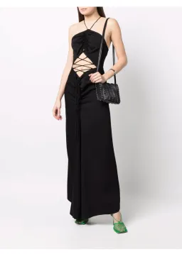 Christopher Esber Lattice Waist Tie Dress Black Size 12 for rent on The Volte - image 1