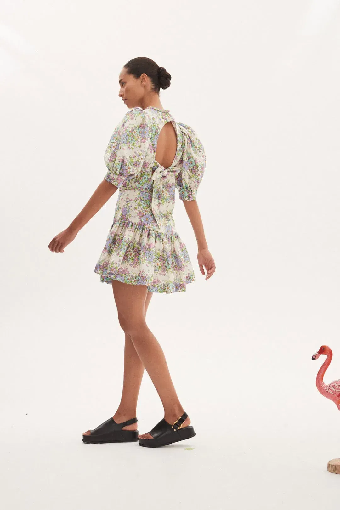 Alemais Agnes Mini Dress Cream Size AU 10 for rent on The Volte - main image