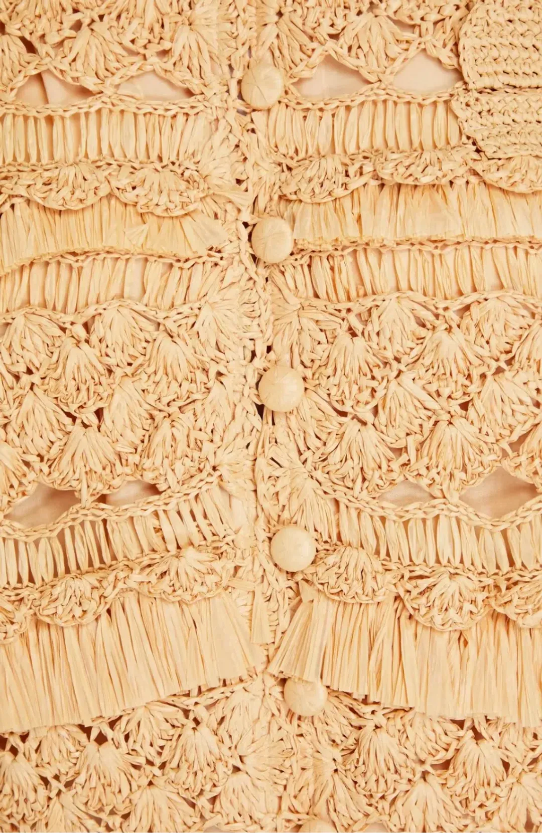 Zimmermann Postcard Straw Crochet Mini Dress Beige Size 0/AU 8 for rent on The Volte - main image